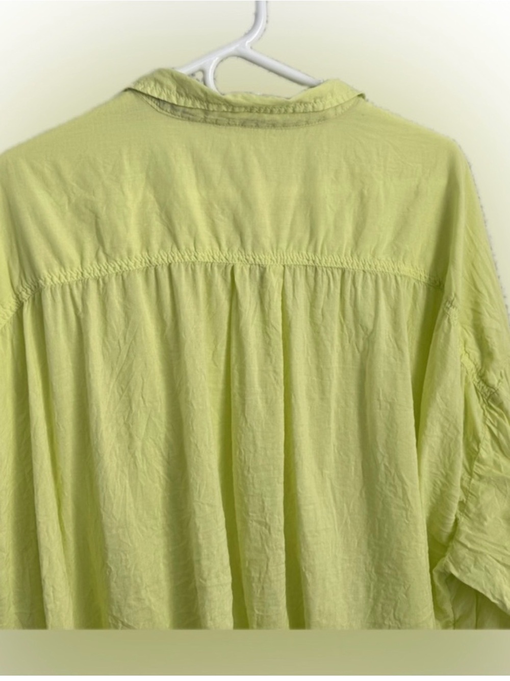 Pilcro Anthropologie Lime Green Button-Down Top 2X | Modal Cotton - Picture 4 of 5